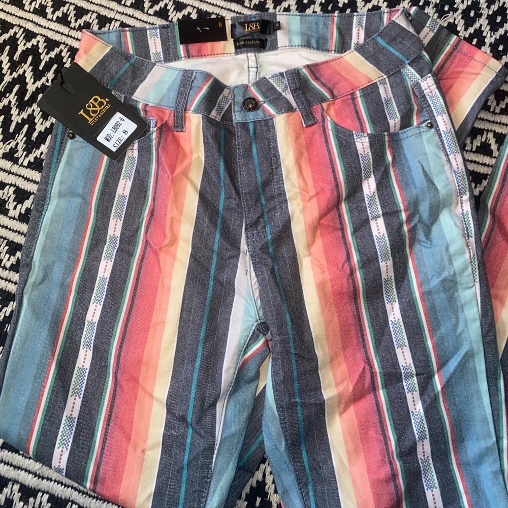 Lucky and Blessed L&B Multi Color, Mid Rise Skinny jean.